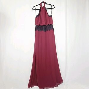 FOREVER 21 Burgundy Wine Red Maxi Halther Dress